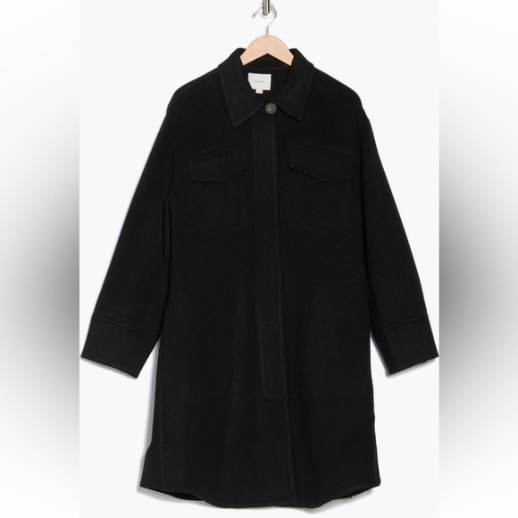 Vince Women's Black Wooo Button-Up Coat - Picture 3 of 9